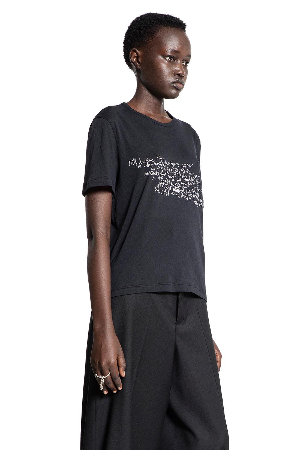 Antonioli ANN DEMEULEMEESTER WOMAN BLACK T-SHIRTS & TANK TOPS