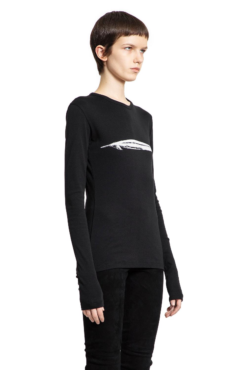 Antonioli ANN DEMEULEMEESTER WOMAN BLACK T-SHIRTS & TANK TOPS