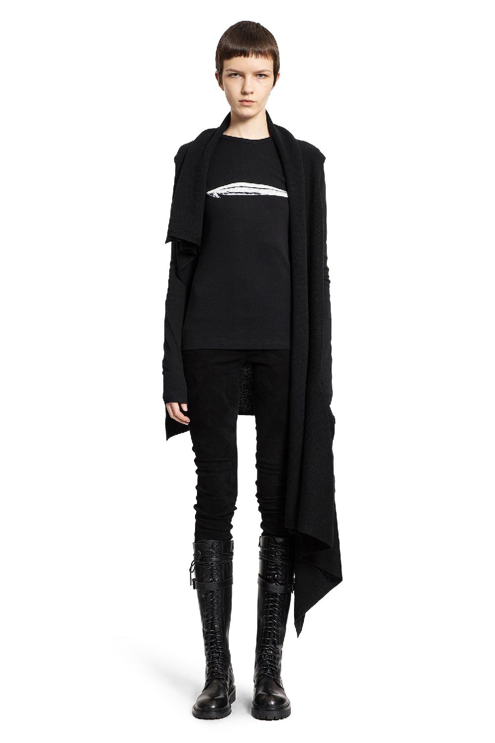 Antonioli ANN DEMEULEMEESTER WOMAN BLACK T-SHIRTS & TANK TOPS