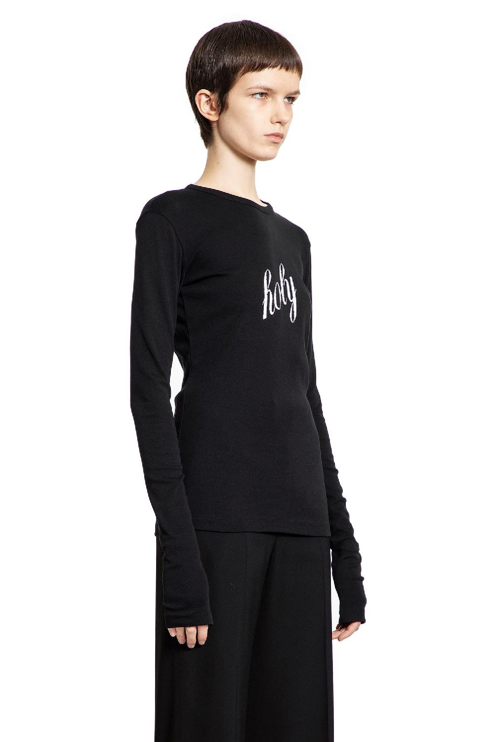 Antonioli ANN DEMEULEMEESTER WOMAN BLACK T-SHIRTS & TANK TOPS