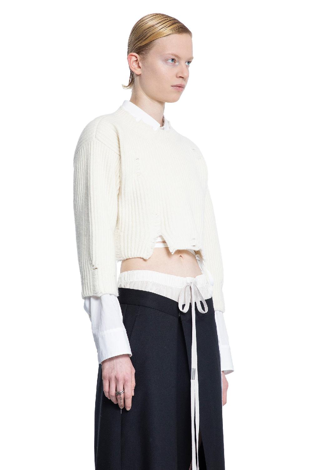 Antonioli ANN DEMEULEMEESTER WOMAN OFF-WHITE KNITWEAR