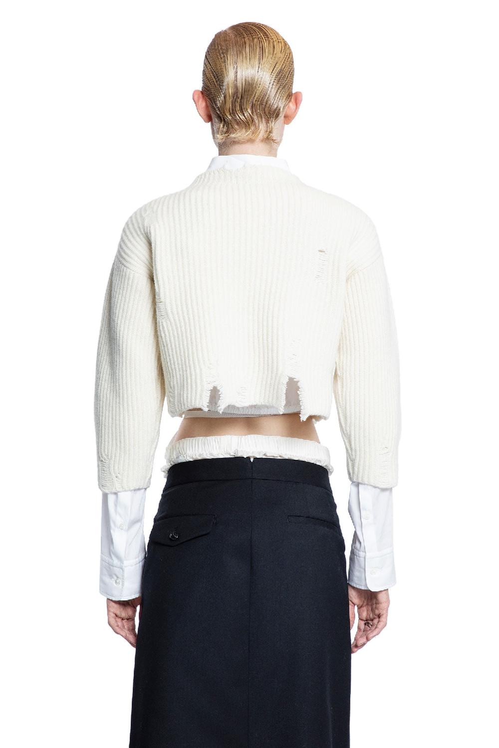 Antonioli ANN DEMEULEMEESTER WOMAN OFF-WHITE KNITWEAR