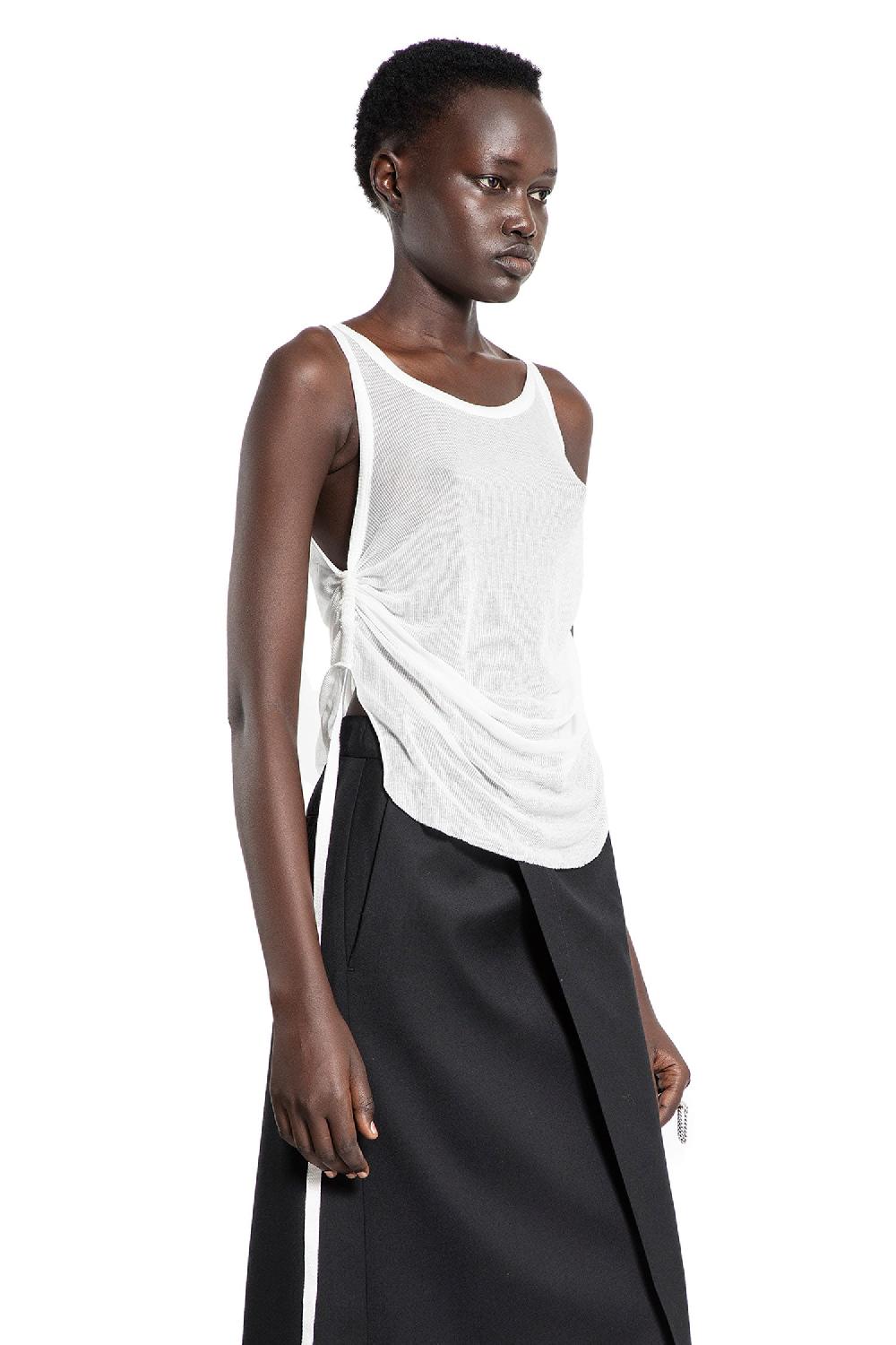 Antonioli ANN DEMEULEMEESTER WOMAN OFF-WHITE T-SHIRTS & TANK TOPS