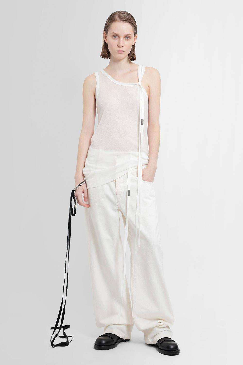 Antonioli ANN DEMEULEMEESTER WOMAN OFF-WHITE T-SHIRTS & TANK TOPS