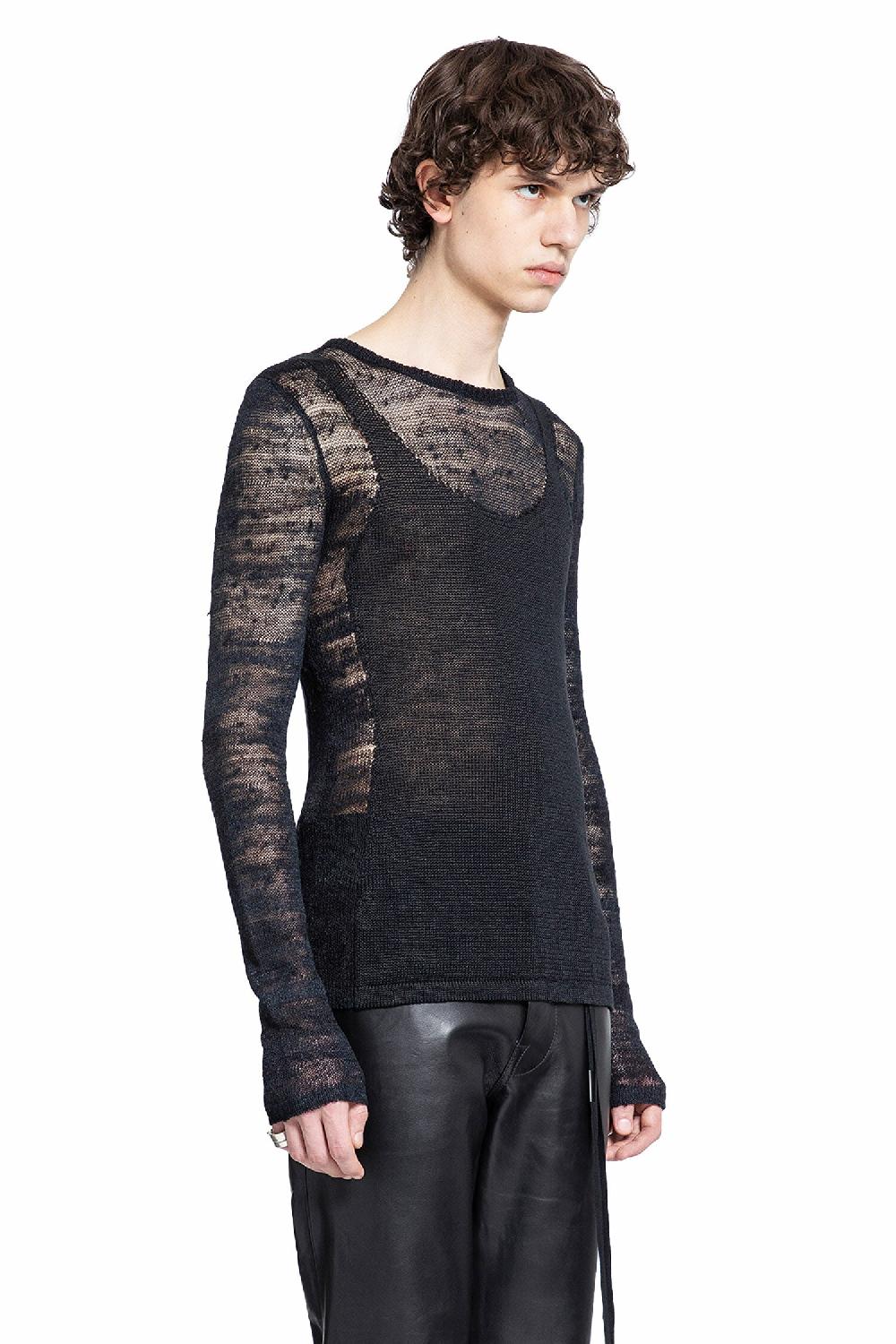 Antonioli ANN DEMEULEMEESTER MAN BLACK KNITWEAR
