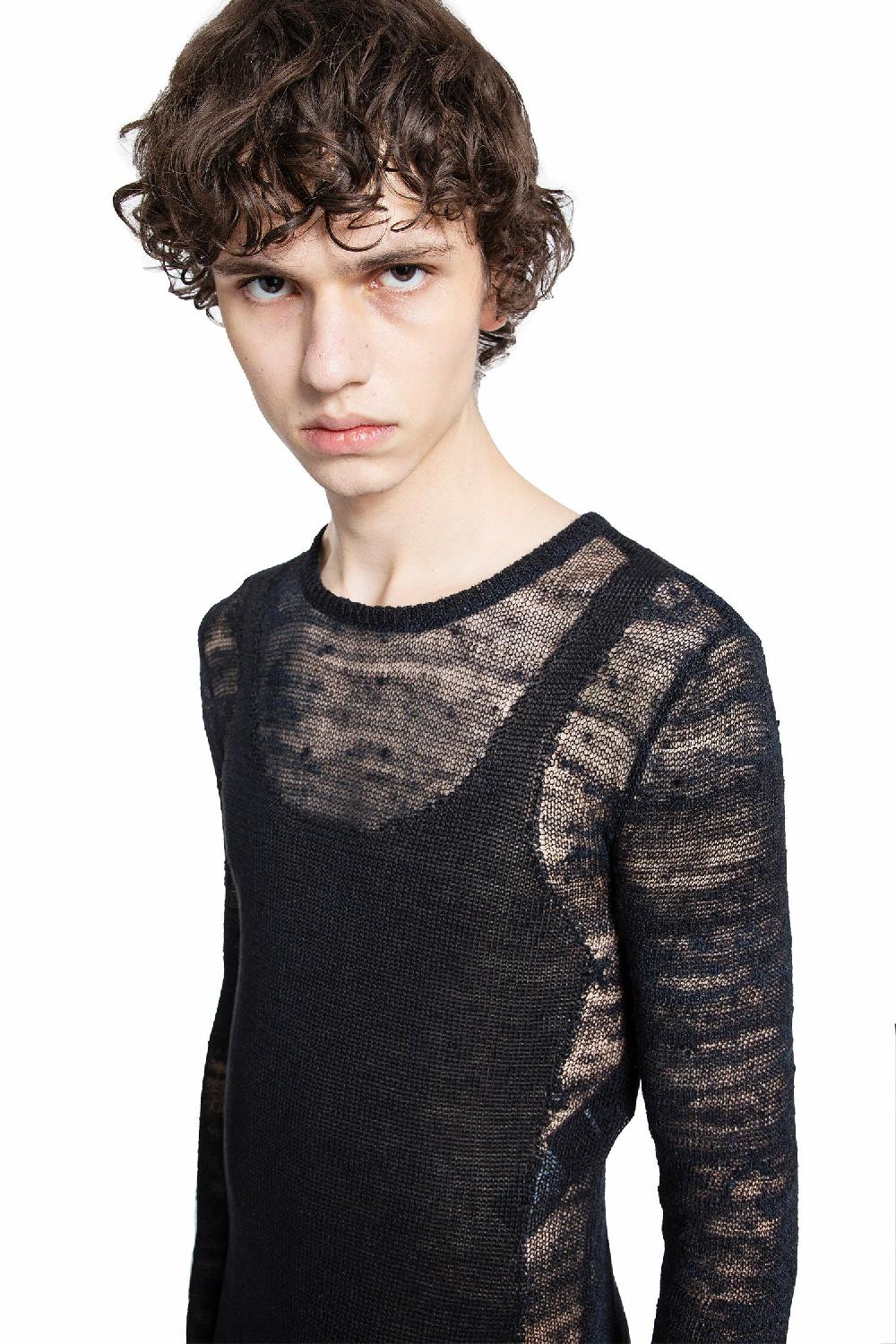 Antonioli ANN DEMEULEMEESTER MAN BLACK KNITWEAR