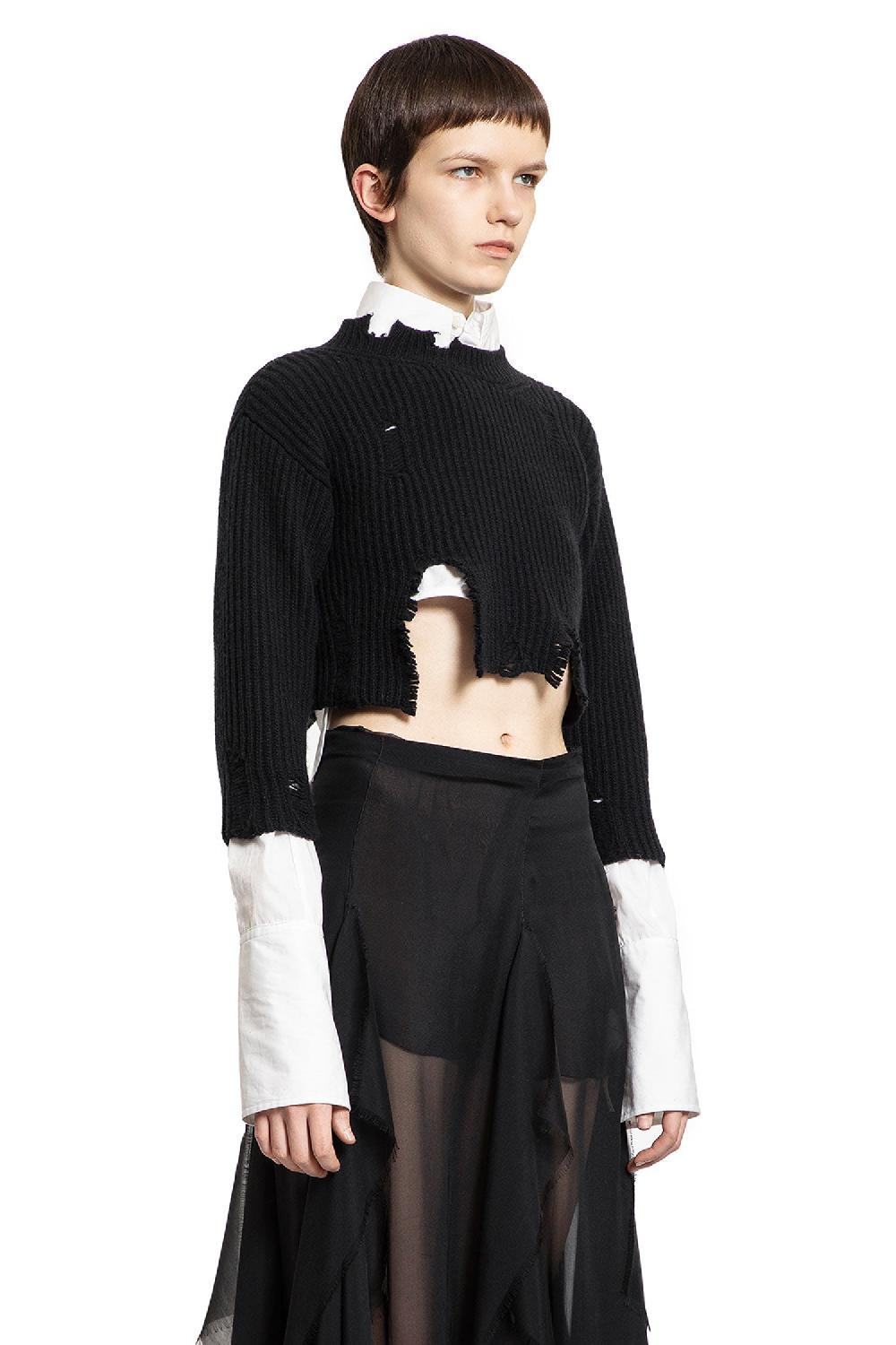 Antonioli ANN DEMEULEMEESTER WOMAN BLACK KNITWEAR