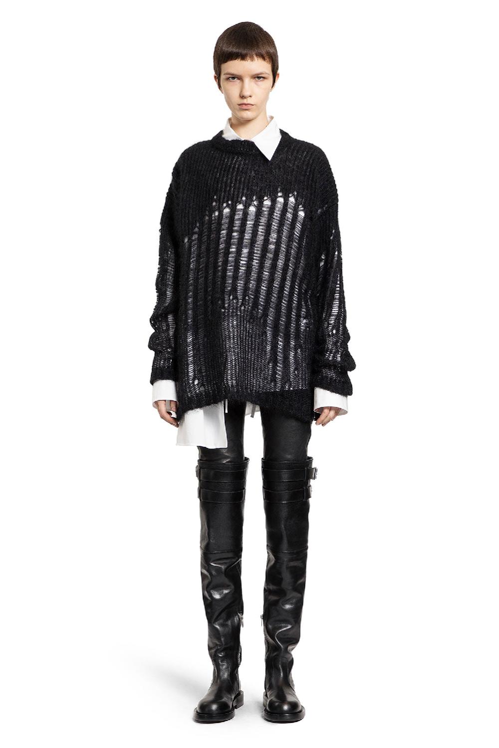 Antonioli ANN DEMEULEMEESTER WOMAN BLACK KNITWEAR