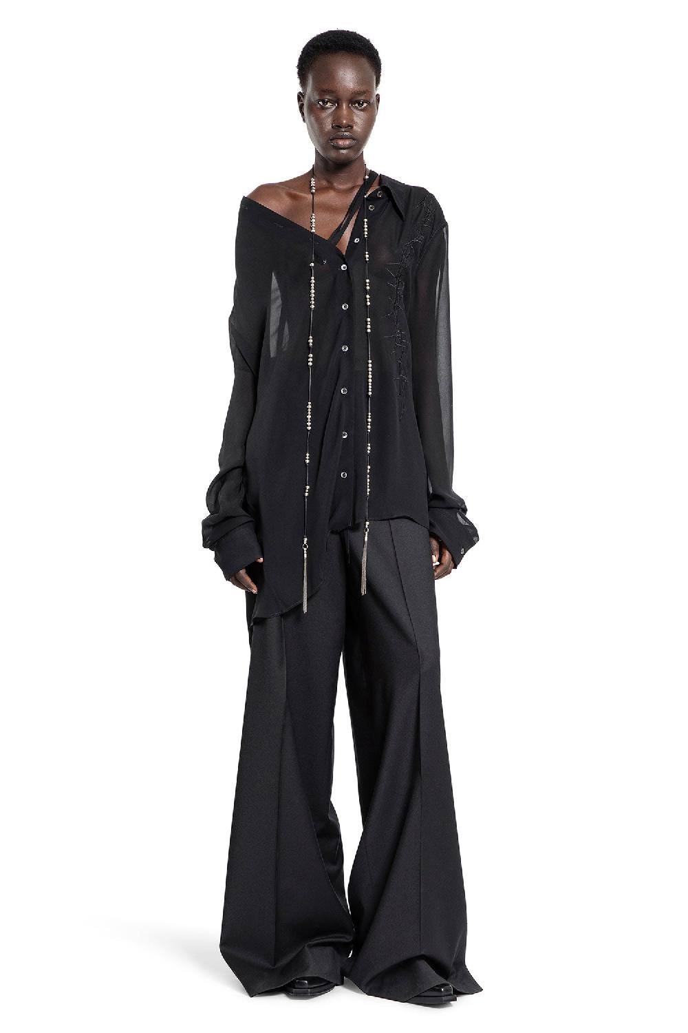 Antonioli ANN DEMEULEMEESTER WOMAN BLACK TROUSERS