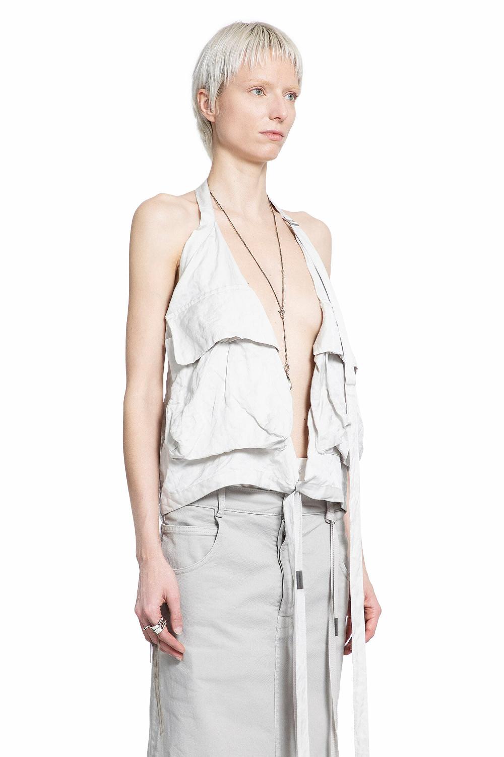 Antonioli ANN DEMEULEMEESTER WOMAN OFF-WHITE VESTS