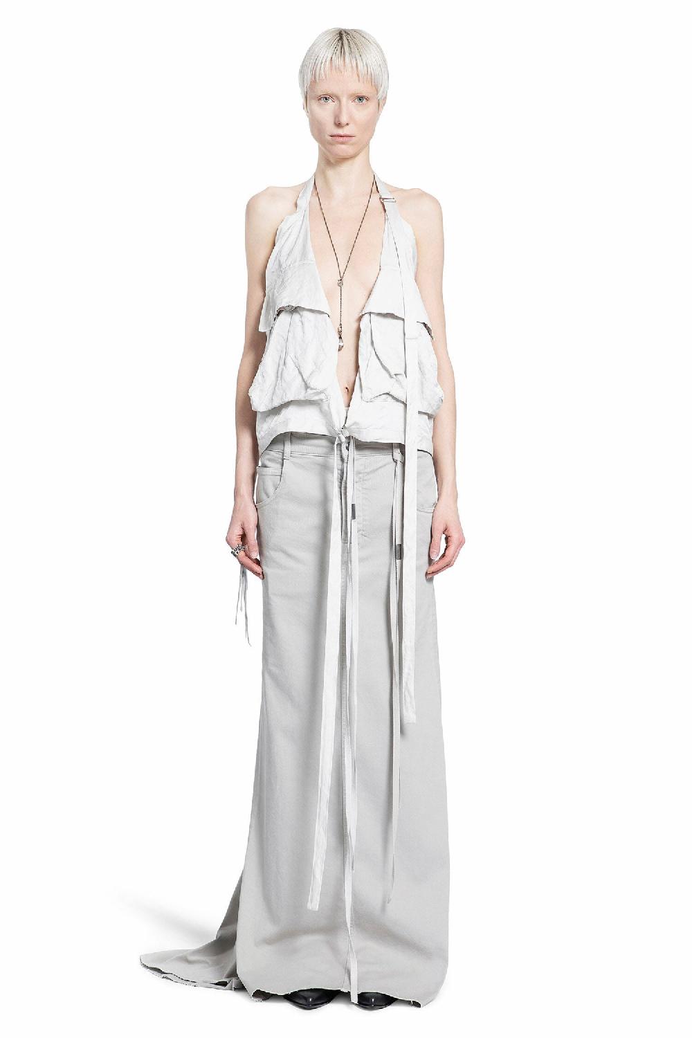 Antonioli ANN DEMEULEMEESTER WOMAN OFF-WHITE VESTS