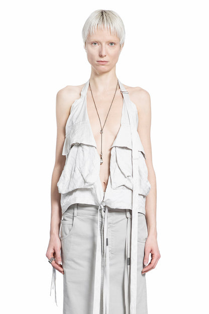 Antonioli ANN DEMEULEMEESTER WOMAN OFF-WHITE VESTS