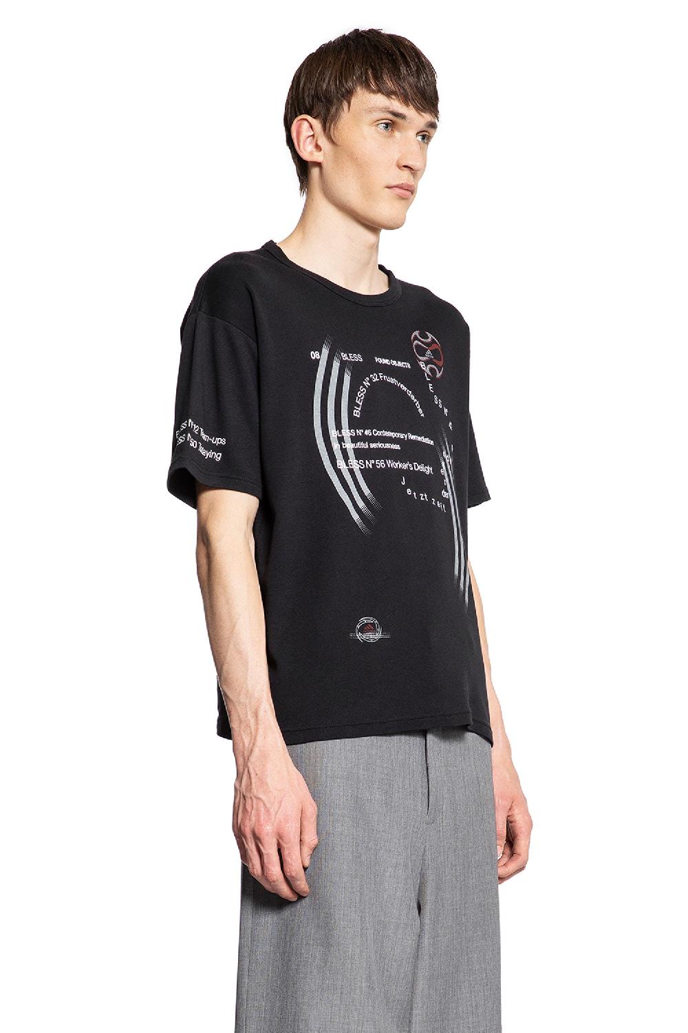 Antonioli BLESS MAN BLACK T-SHIRTS & TANK TOPS