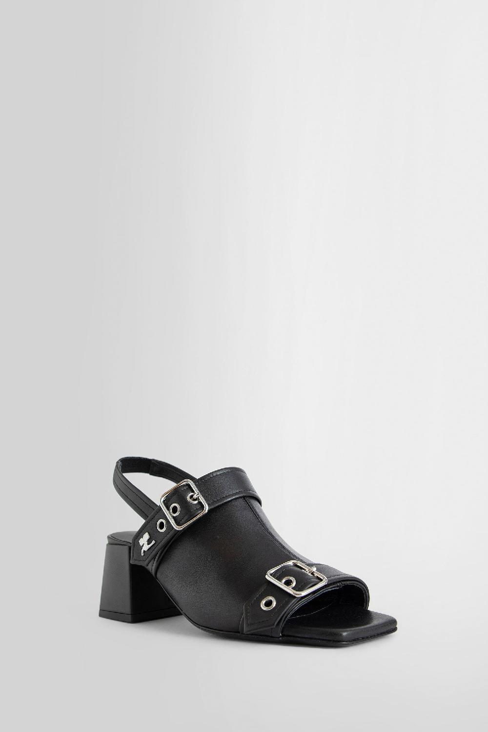 Antonioli COURRÈGES WOMAN BLACK SANDALS & SLIDES