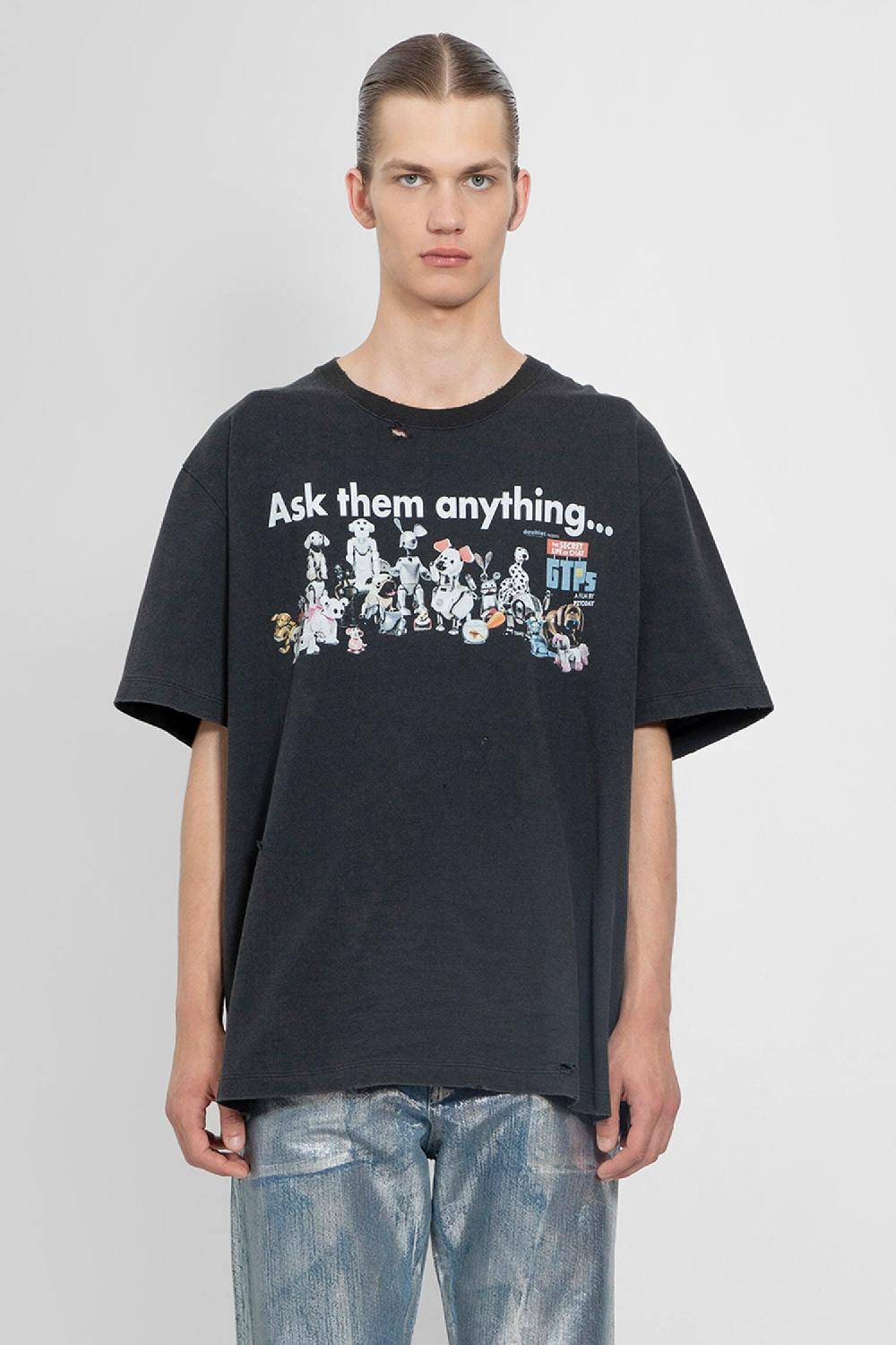 Antonioli DOUBLET MAN BLACK T-SHIRTS & TANK TOPS