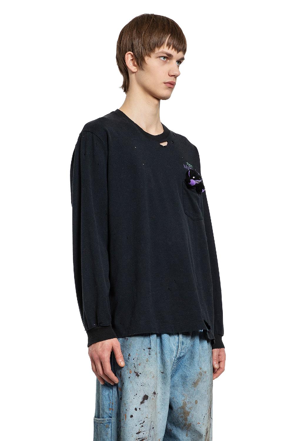 Antonioli DOUBLET MAN BLACK T-SHIRTS & TANK TOPS