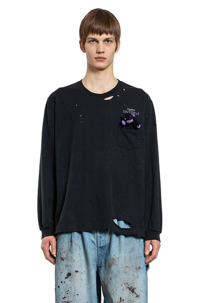 Antonioli DOUBLET MAN BLACK T-SHIRTS & TANK TOPS