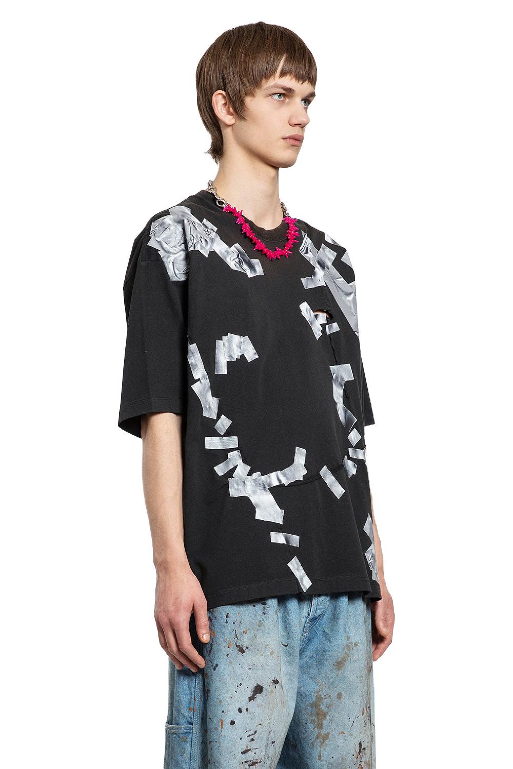 Antonioli DOUBLET MAN BLACK T-SHIRTS & TANK TOPS