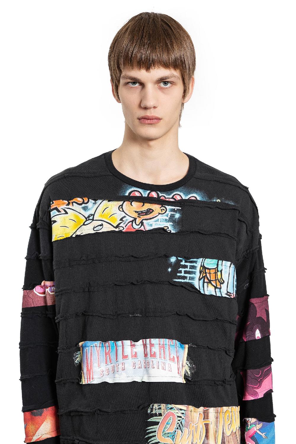 Antonioli DOUBLET MAN BLACK T-SHIRTS & TANK TOPS