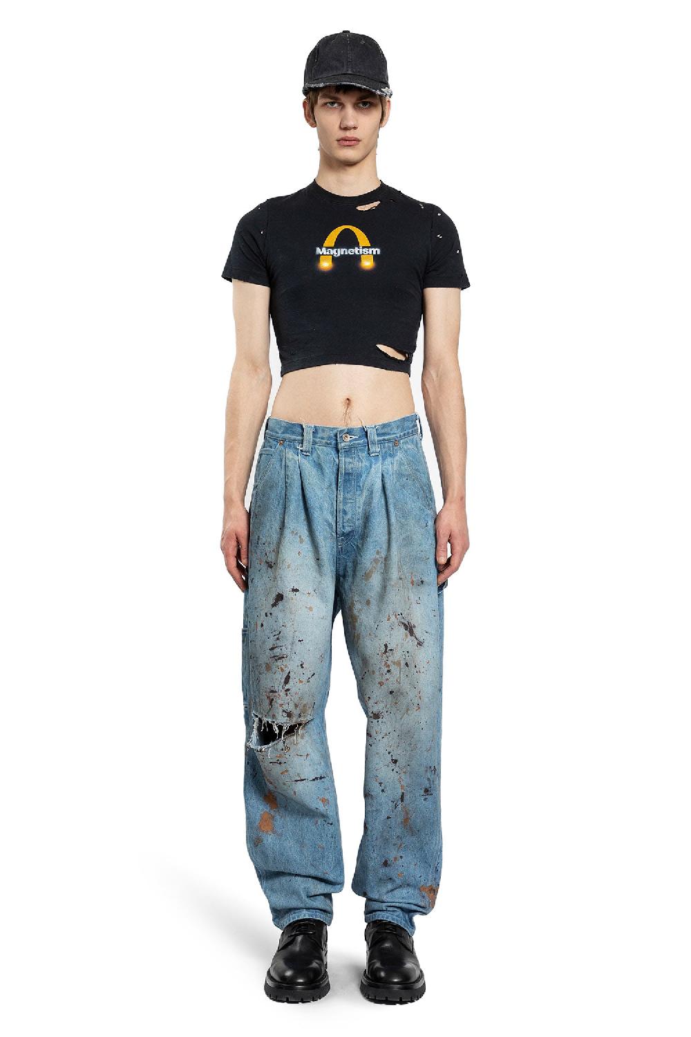 Antonioli DOUBLET MAN BLACK T-SHIRTS & TANK TOPS