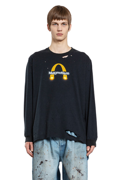 Antonioli DOUBLET MAN BLACK T-SHIRTS & TANK TOPS