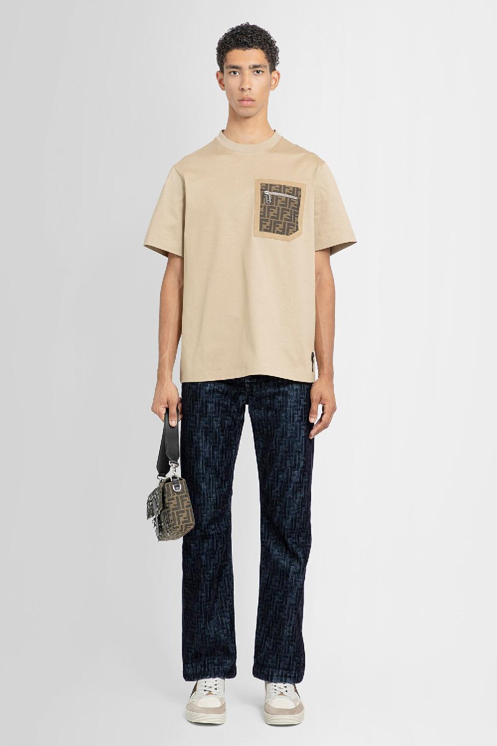 Antonioli FENDI MAN BEIGE T-SHIRTS & TANK TOPS