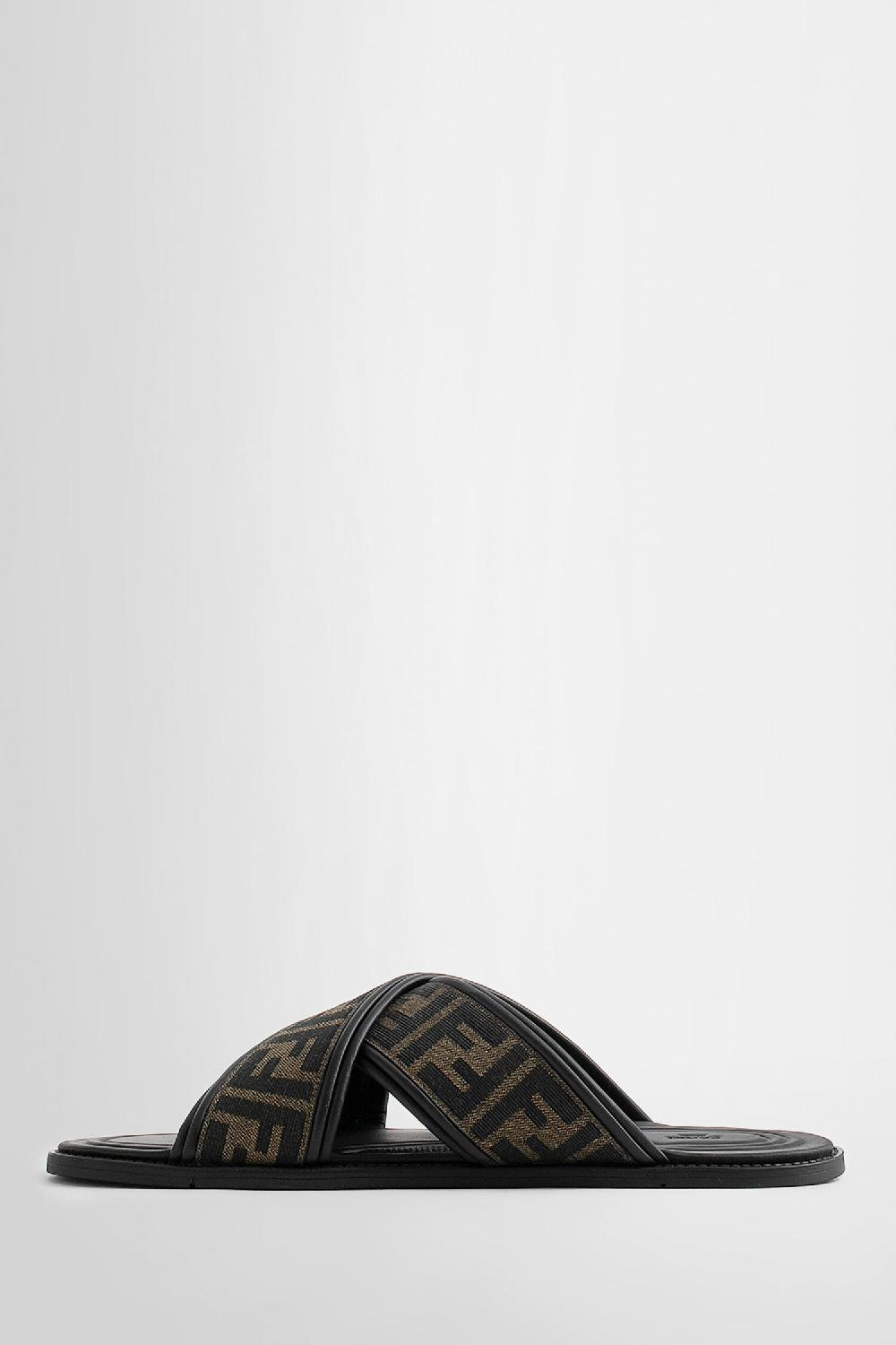 Antonioli FENDI MAN BLACK SANDALS & SLIDES