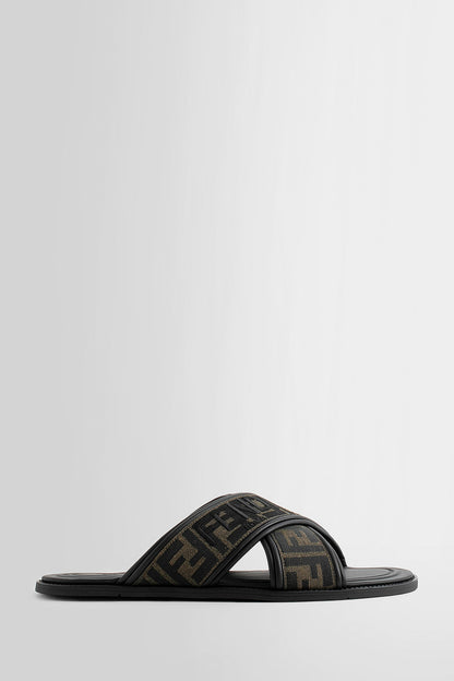 Antonioli FENDI MAN BLACK SANDALS & SLIDES