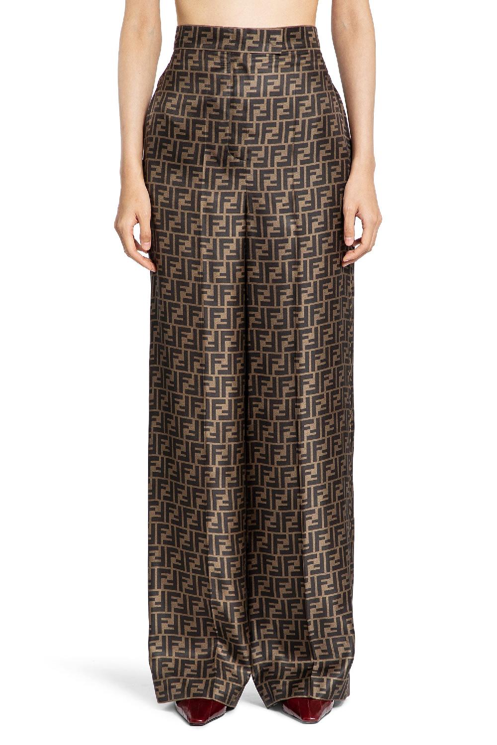 Antonioli FENDI WOMAN BROWN TROUSERS