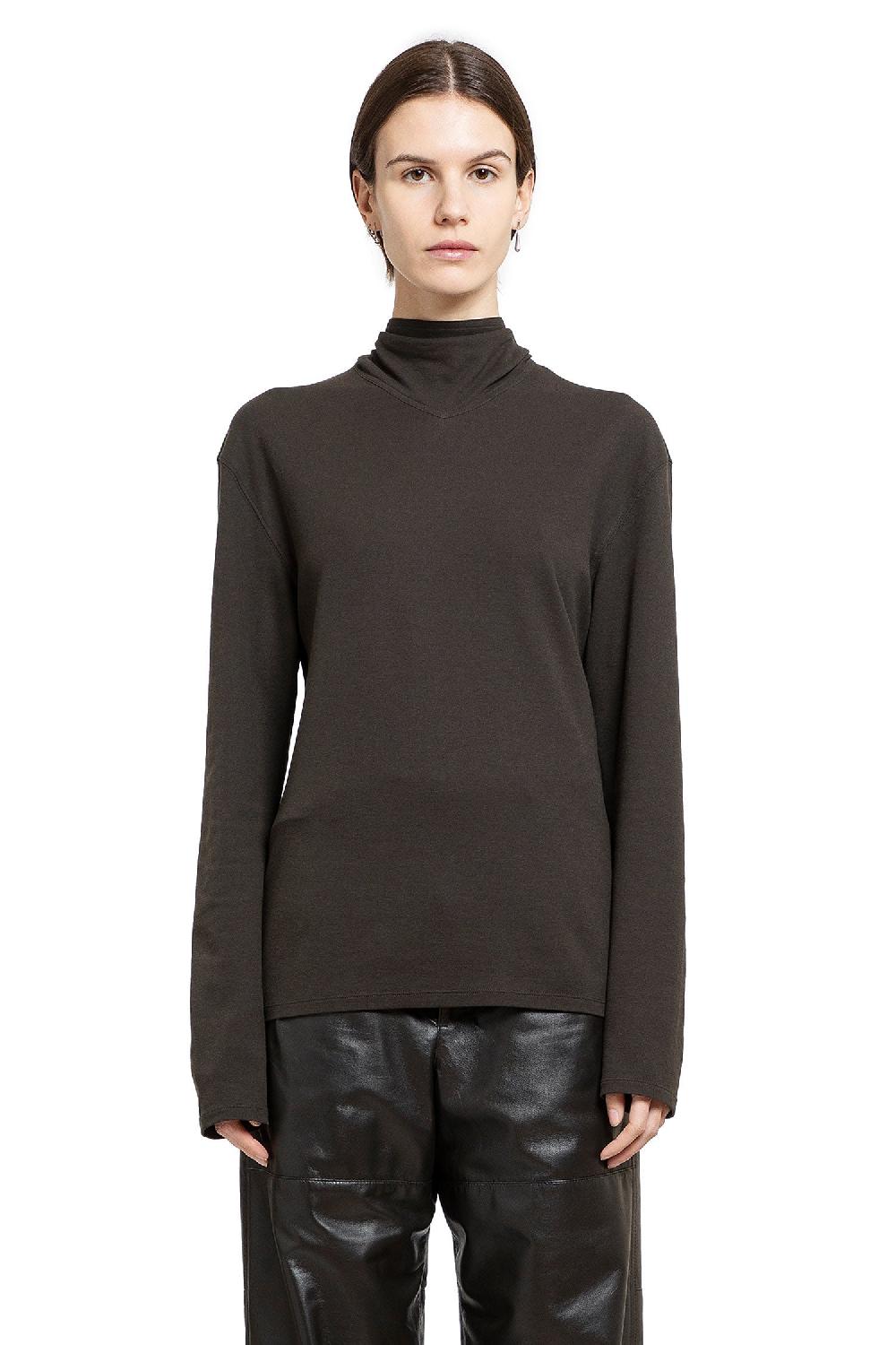 Antonioli LEMAIRE WOMAN BROWN T-SHIRTS & TANK TOPS