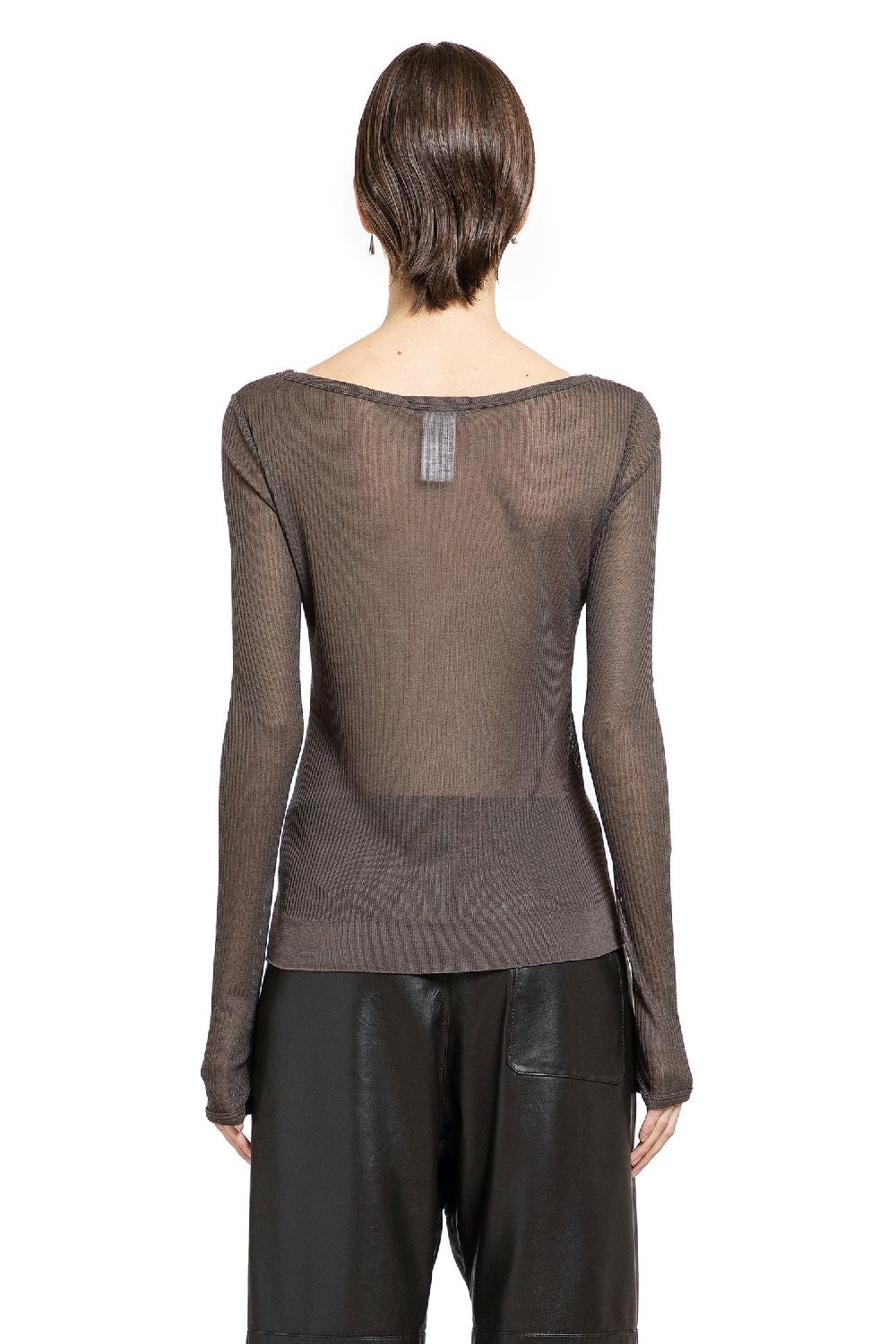 Antonioli LEMAIRE WOMAN BROWN T-SHIRTS & TANK TOPS