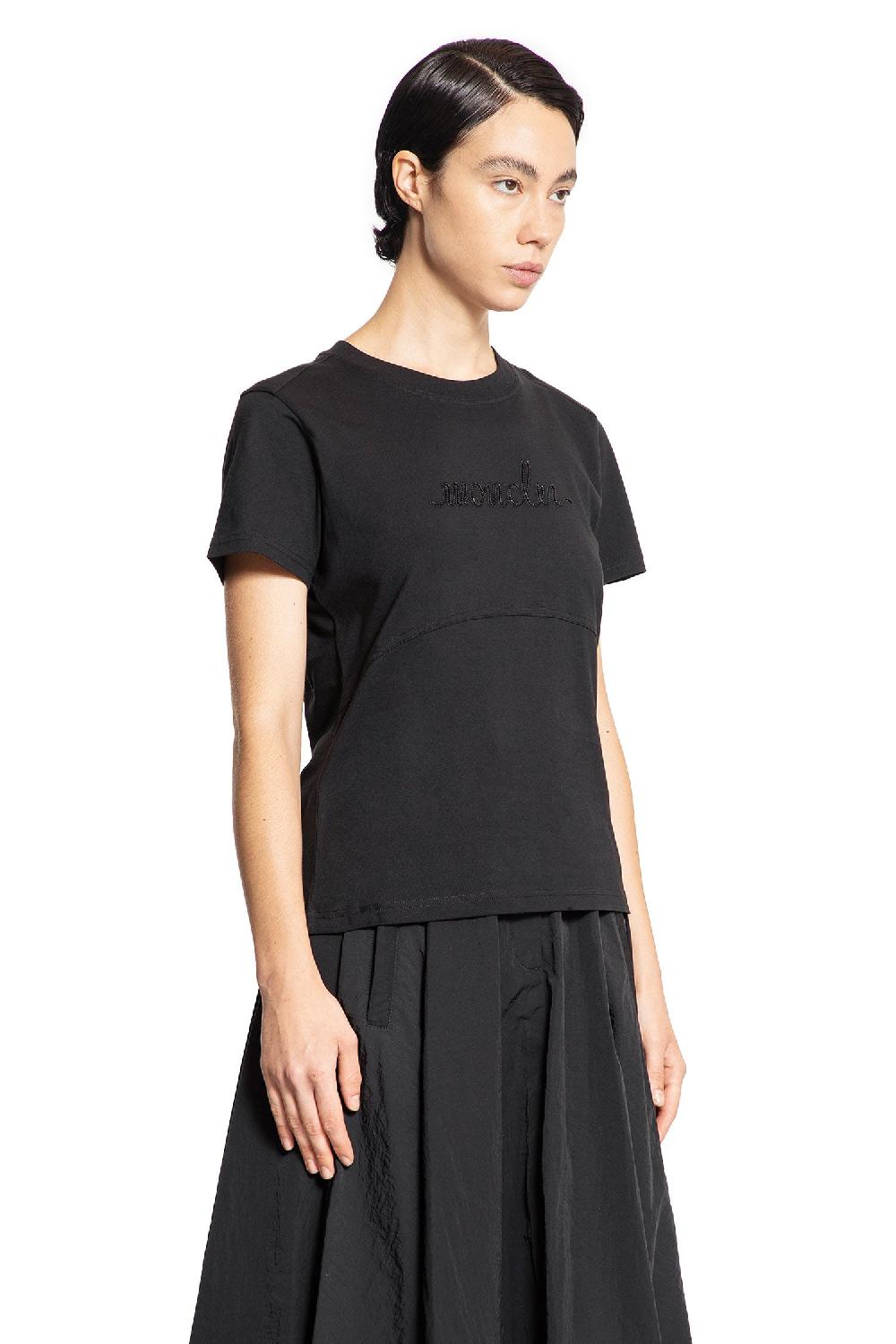 Antonioli MONCLER WOMAN BLACK T-SHIRTS & TANK TOPS