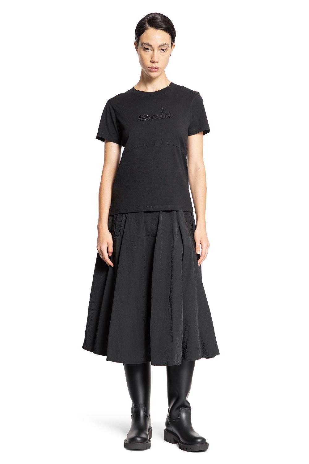 Antonioli MONCLER WOMAN BLACK T-SHIRTS & TANK TOPS
