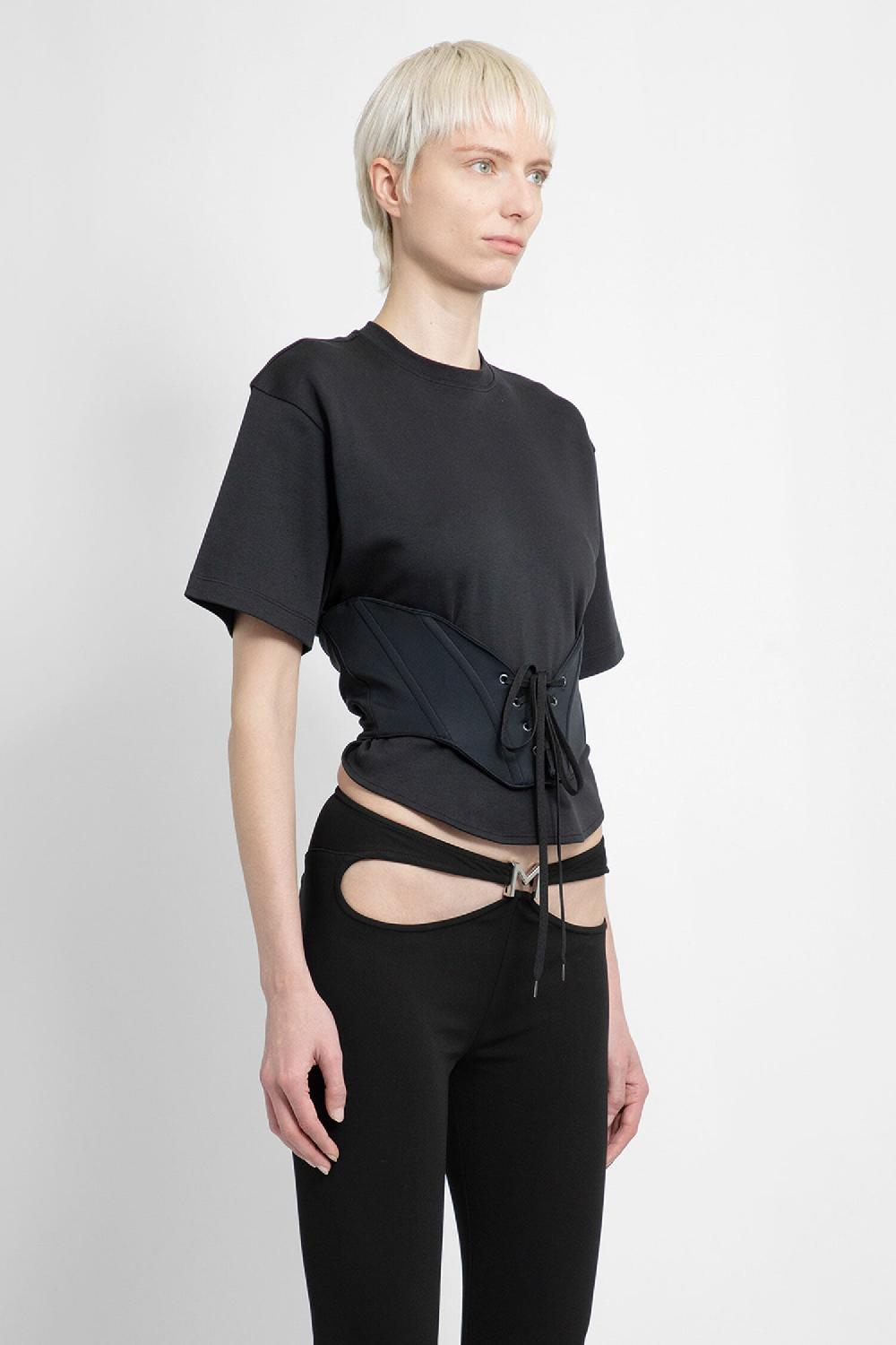 Antonioli MUGLER WOMAN BLACK T-SHIRTS & TANK TOPS