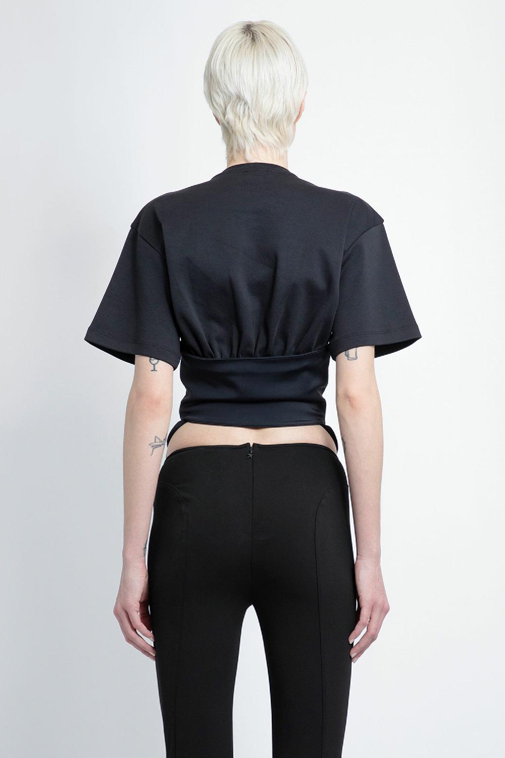 Antonioli MUGLER WOMAN BLACK T-SHIRTS & TANK TOPS