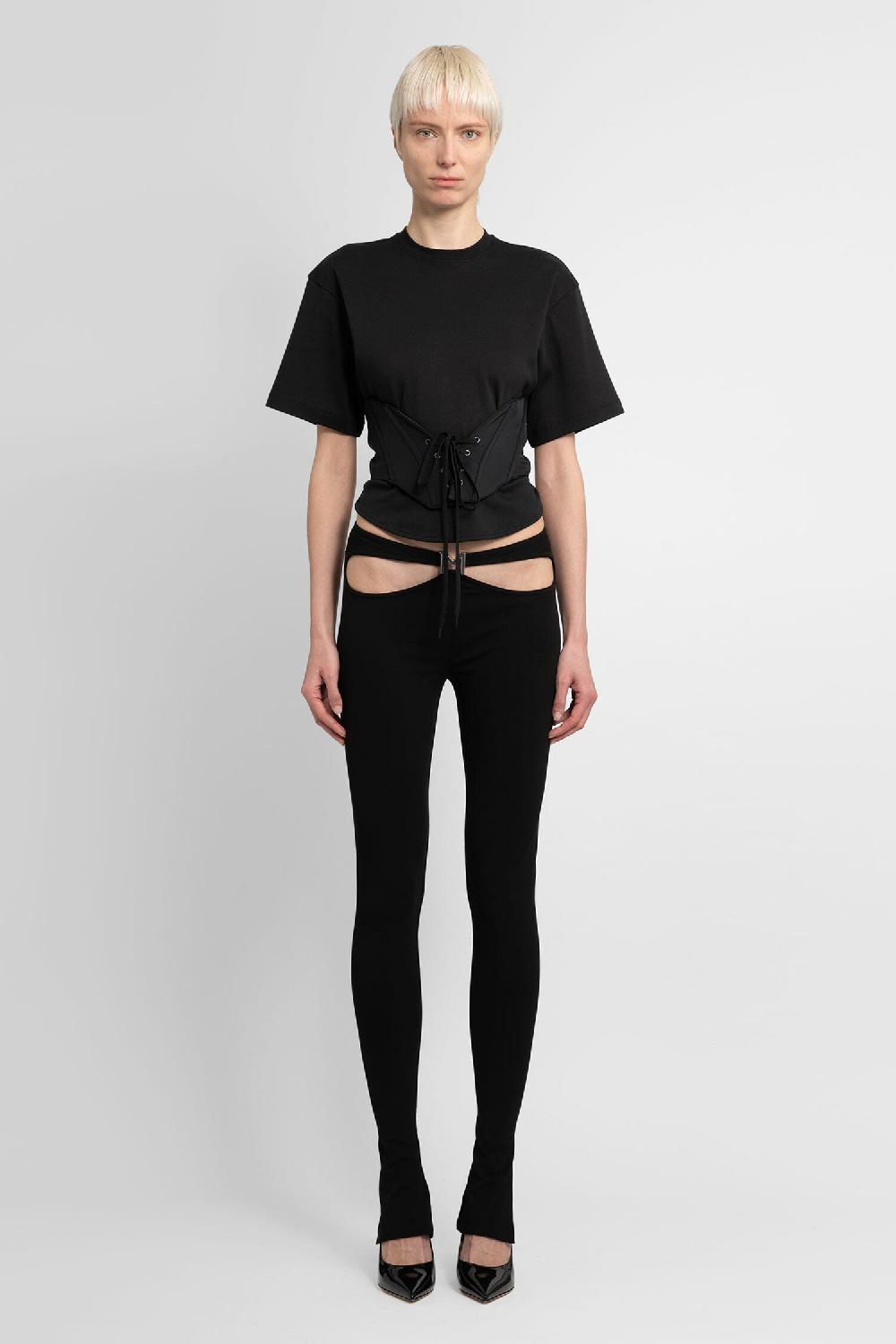 Antonioli MUGLER WOMAN BLACK T-SHIRTS & TANK TOPS