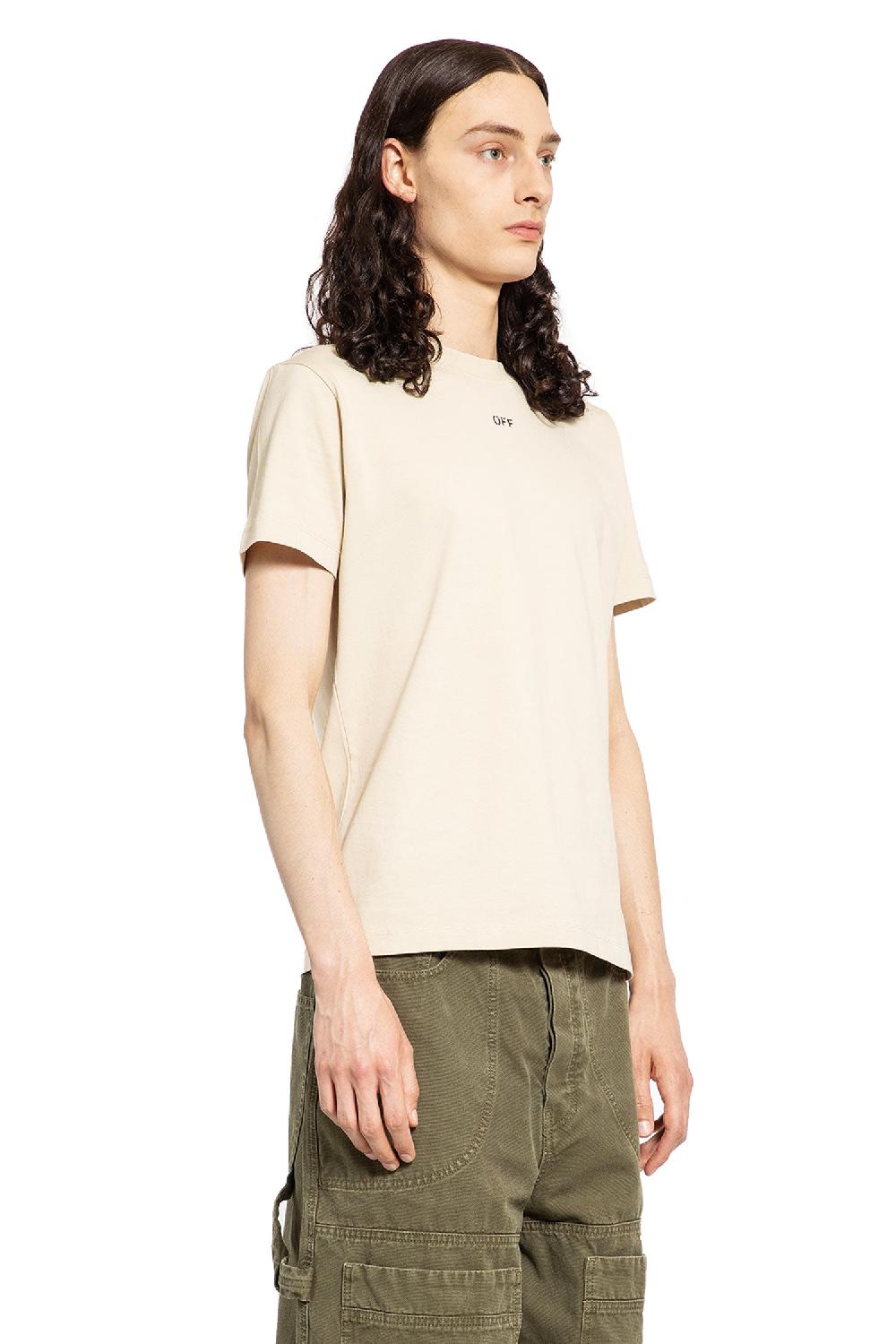Antonioli OFF-WHITE MAN BEIGE T-SHIRTS & TANK TOPS
