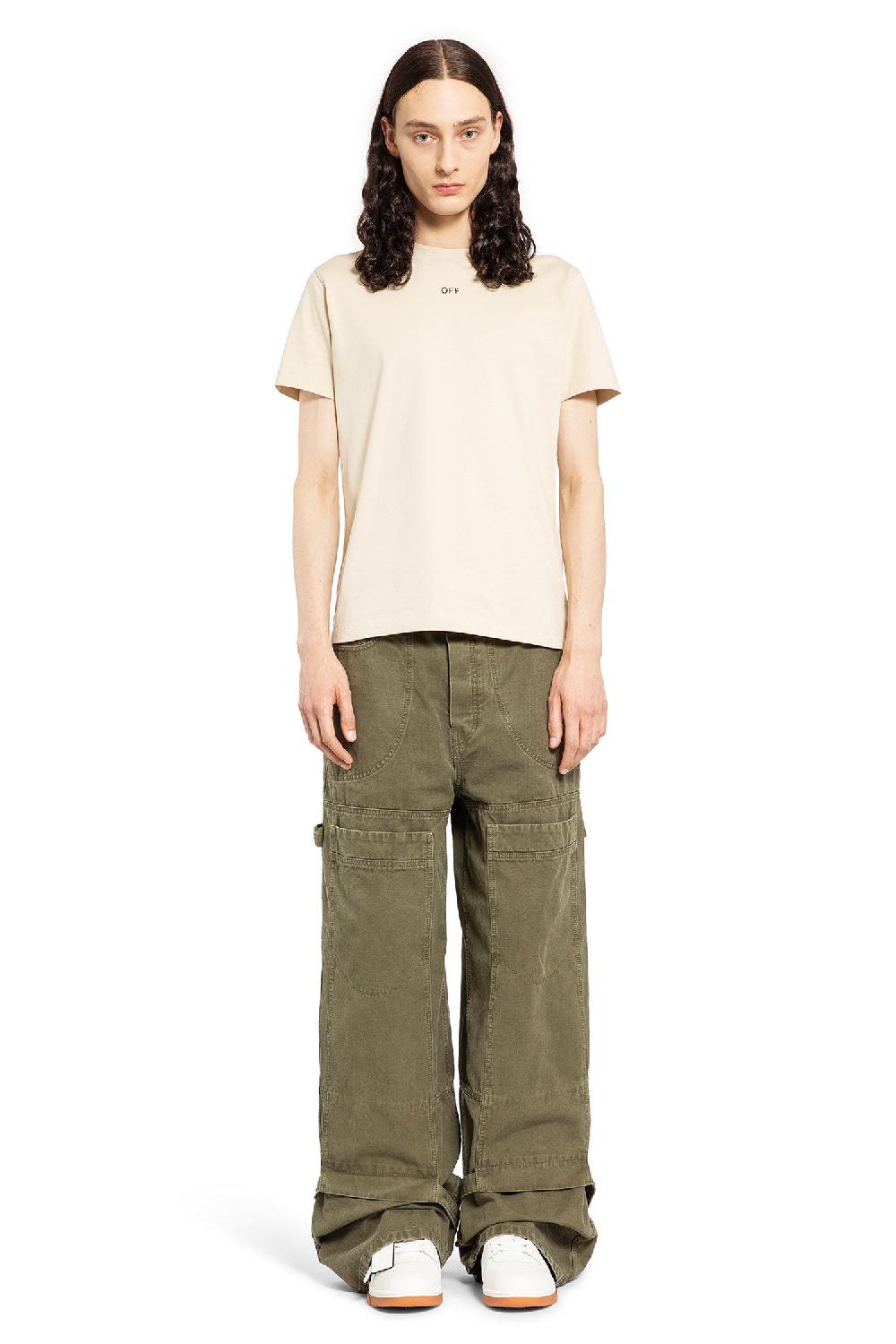 Antonioli OFF-WHITE MAN BEIGE T-SHIRTS & TANK TOPS