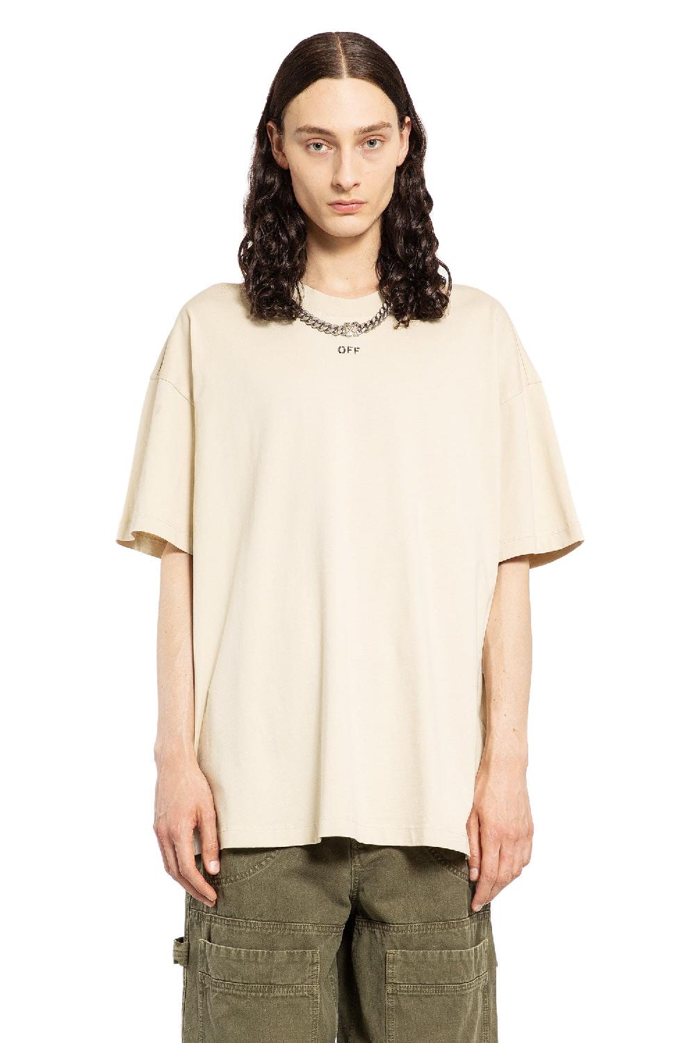 Antonioli OFF-WHITE MAN BEIGE T-SHIRTS & TANK TOPS