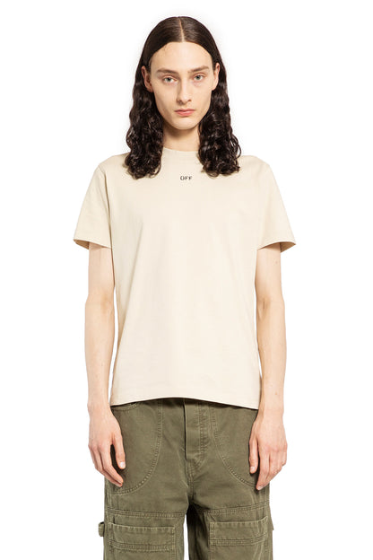 Antonioli OFF-WHITE MAN BEIGE T-SHIRTS & TANK TOPS