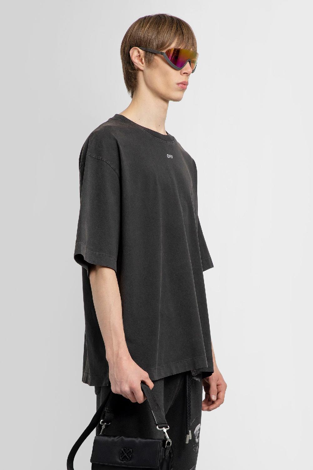 Antonioli OFF-WHITE MAN BLACK T-SHIRTS & TANK TOPS