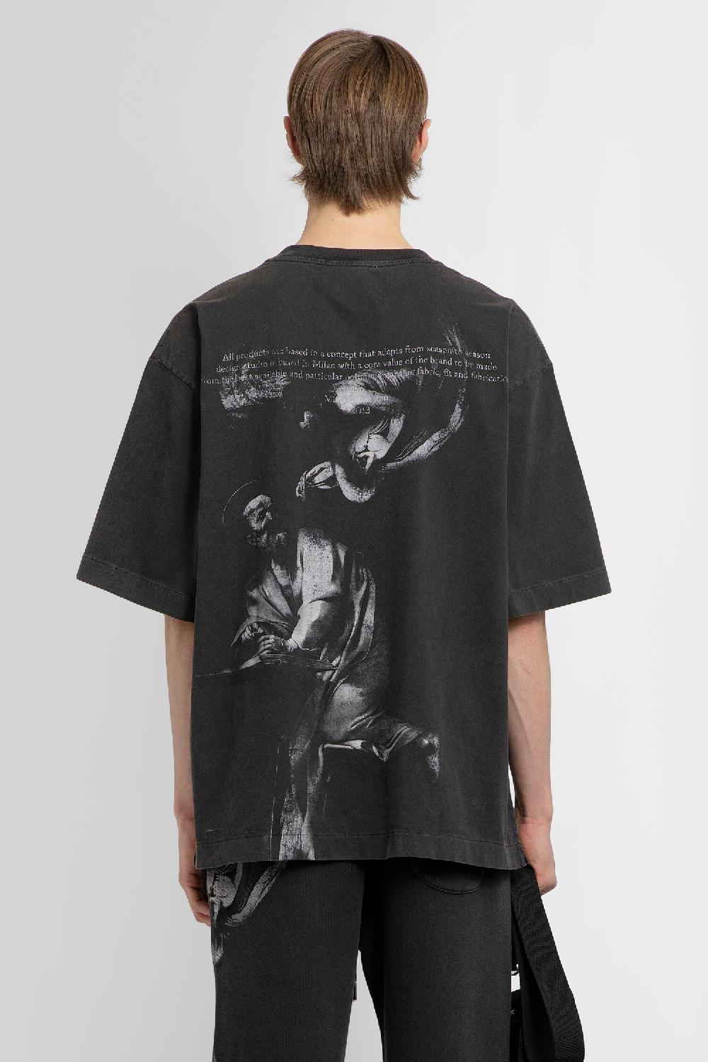 Antonioli OFF-WHITE MAN BLACK T-SHIRTS & TANK TOPS