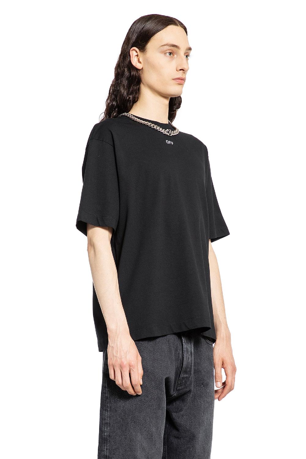 Antonioli OFF-WHITE MAN BLACK T-SHIRTS & TANK TOPS