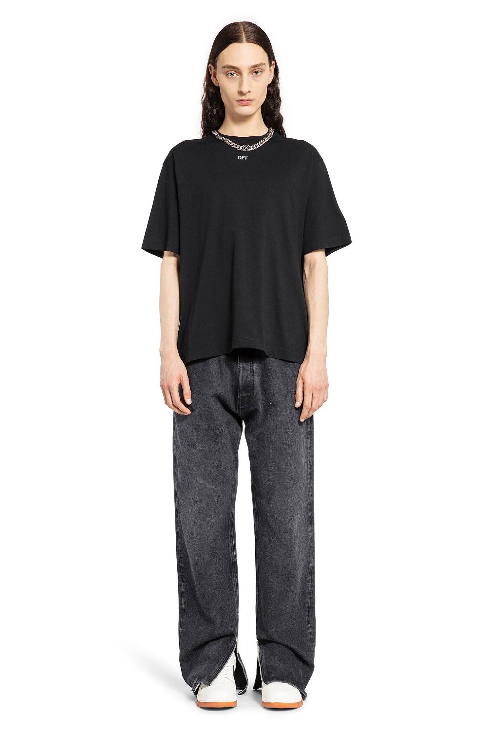 Antonioli OFF-WHITE MAN BLACK T-SHIRTS & TANK TOPS