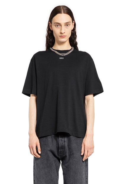 Antonioli OFF-WHITE MAN BLACK T-SHIRTS & TANK TOPS