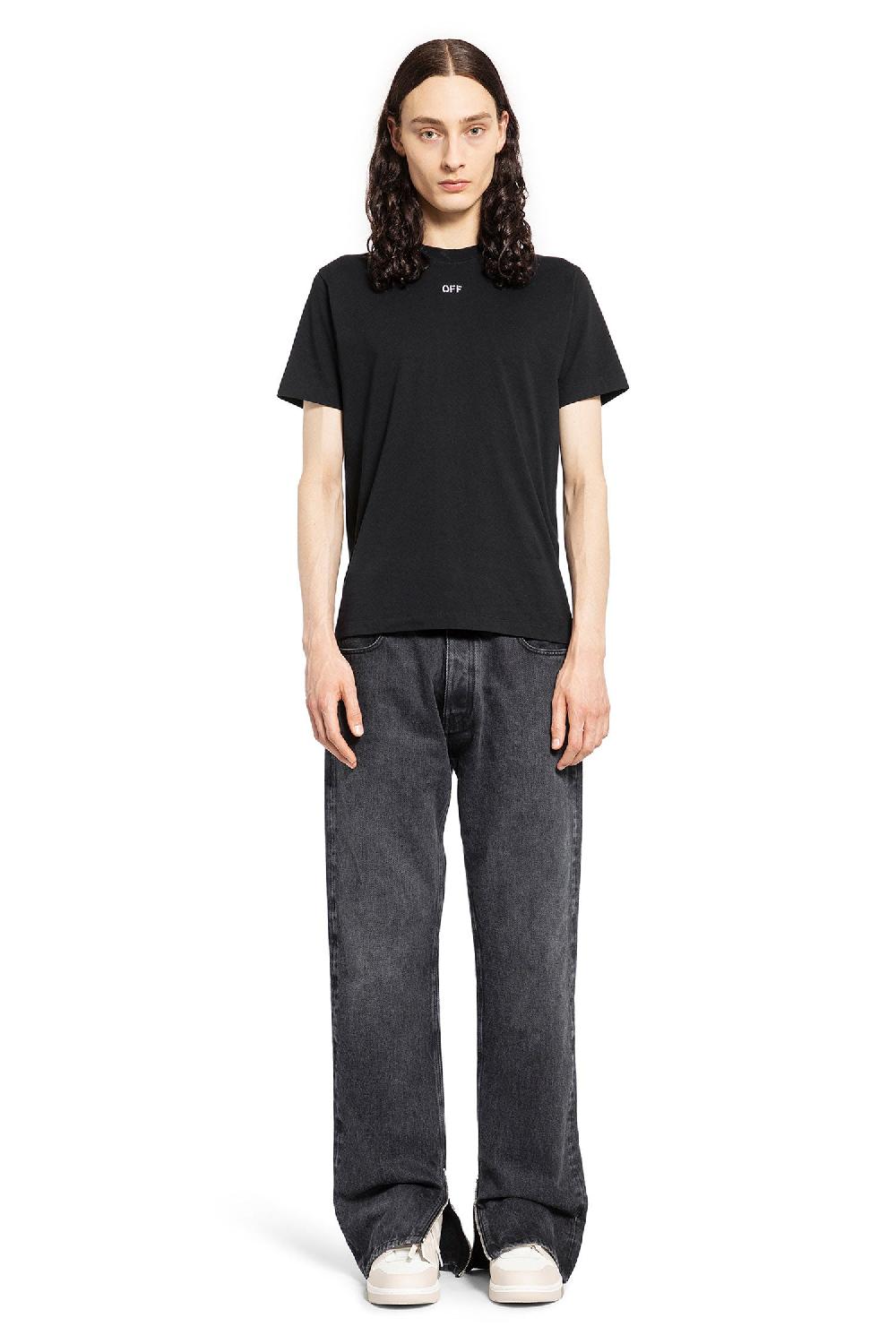 Antonioli OFF-WHITE MAN BLACK T-SHIRTS & TANK TOPS