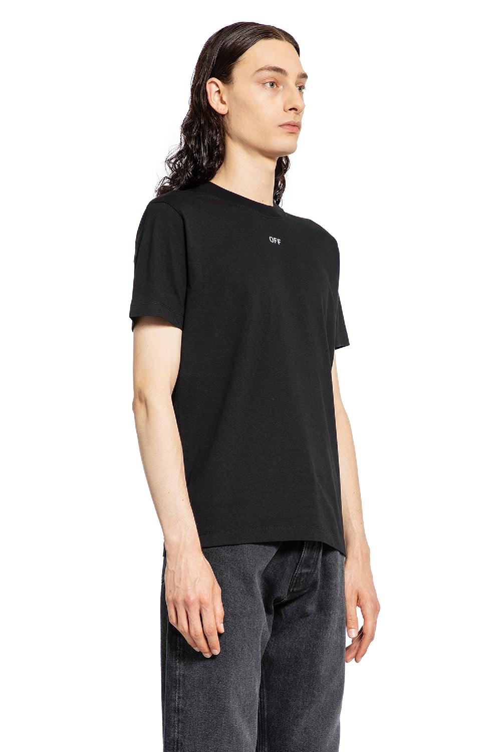 Antonioli OFF-WHITE MAN BLACK T-SHIRTS & TANK TOPS