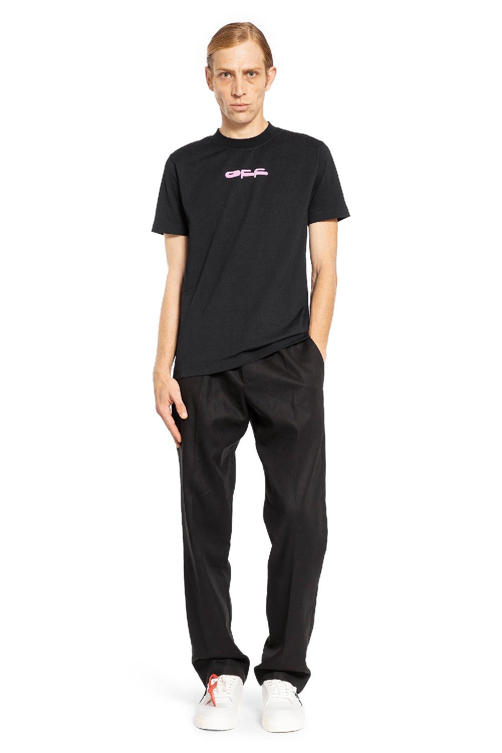 Antonioli OFF-WHITE MAN BLACK T-SHIRTS & TANK TOPS