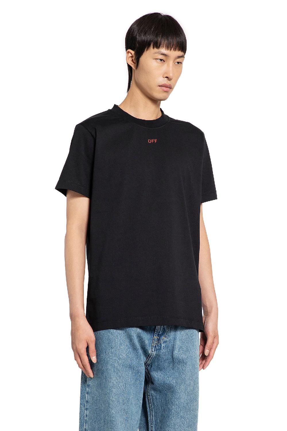 Antonioli OFF-WHITE MAN BLACK T-SHIRTS & TANK TOPS