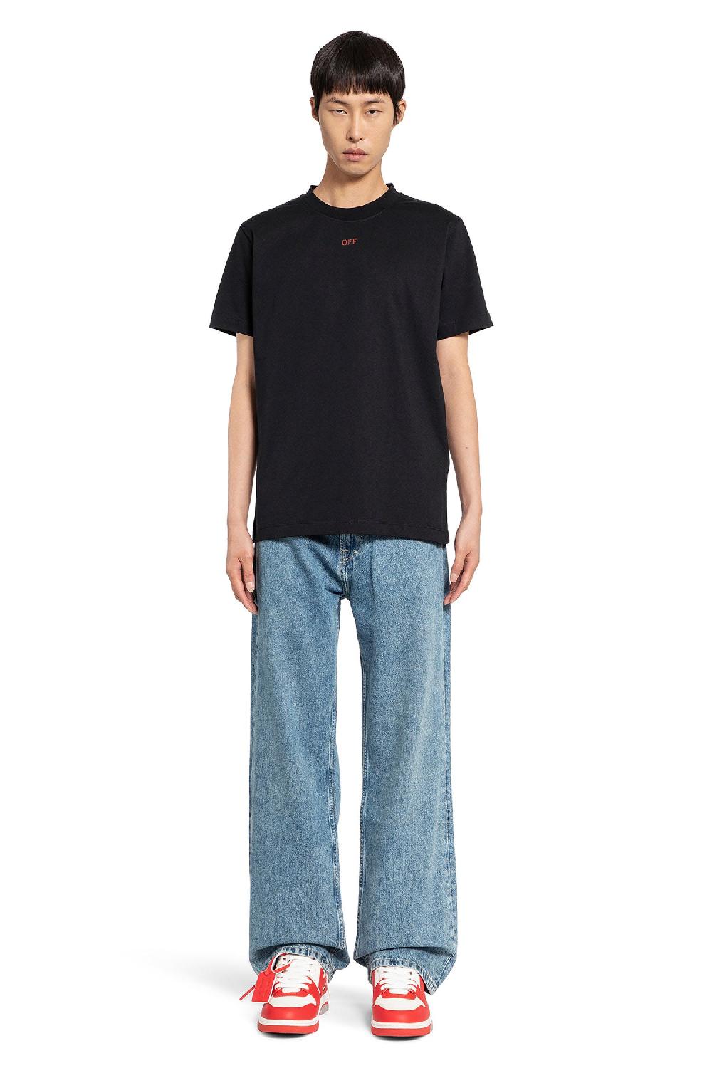 Antonioli OFF-WHITE MAN BLACK T-SHIRTS & TANK TOPS